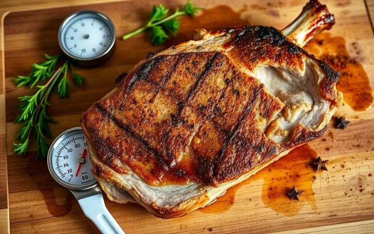 Perfekte Kerntemperatur für saftige Schweinekoteletts