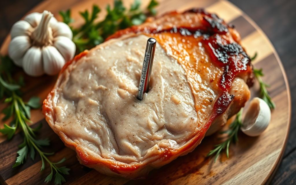 Perfekte Kerntemperatur für saftige Schweinekoteletts